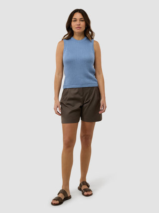 Women's Structured Knit Top Serenity Blue