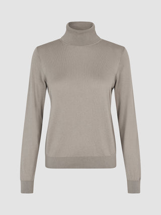 Fine Knit Turtleneck Dark Sand
