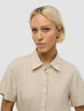 Women's Linen Shirt Short Sleeved Sandy Beige