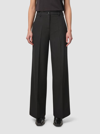 Essential Pants Wide Asphalt Pinstriped