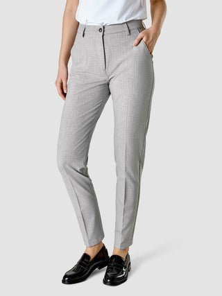 Essential Pants Tapered Light Grey Pinstriped