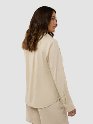 Women's Linen Shirt Sandy Beige