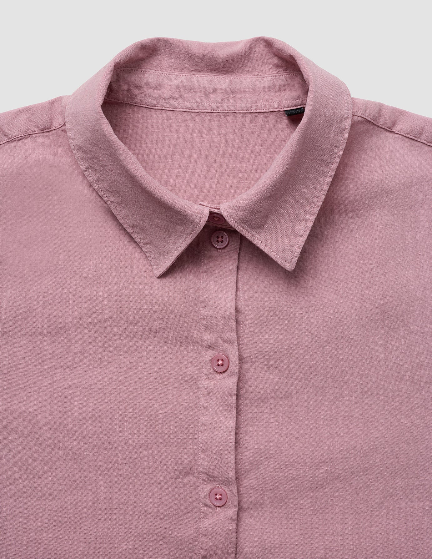 Linen Set Dusty Cerise Long Sleeved Shirt & Relaxed Pants