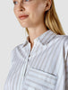 Oversized Long Sleeve Shirt Halo Stripes Latte