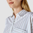 Oversized Long Sleeve Shirt Halo Stripes Latte