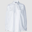 Oversized Long Sleeve Shirt Halo Stripes Latte