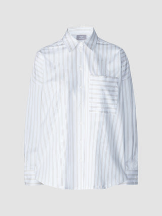 Oversized Long Sleeve Shirt Halo Stripes Latte