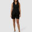 Skye Set Black Long Vest & Shorts