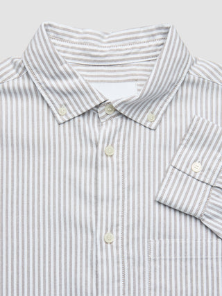 All-Day Oxford Shirt Beige Stripes