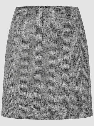Ashryn Set Domino Herringbone Blazer and Short Skirt