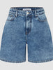 Women Classic Denim Shorts Snow Blue Wash