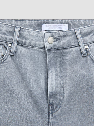 Women's Classic Jeans Straight Light Grey Washed