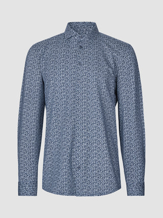 Classic Shirt Floral Allover Navy Slim