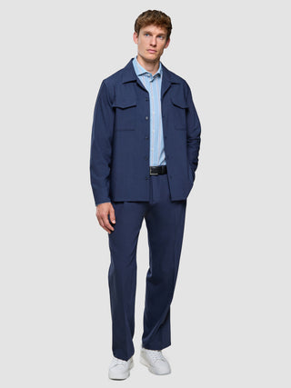 Classic Shirt Light Blue Herringbone Regular