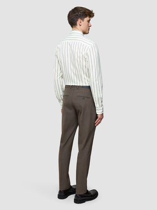 Classic Shirt Sand Herringbone Stripes Regular