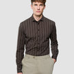 Classic Shirt Brown Pinstripes Regular
