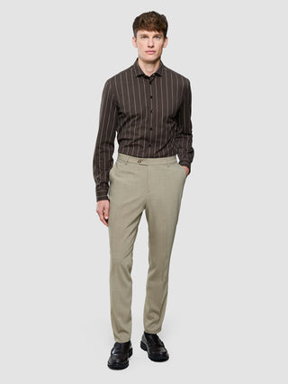 Classic Shirt Brown Pinstripes Slim