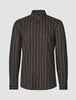 Classic Shirt Brown Pinstripes Slim