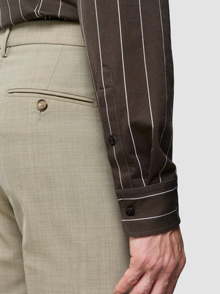 Classic Shirt Brown Pinstripes Regular