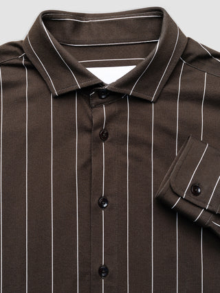 Classic Shirt Brown Pinstripes Regular
