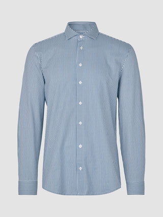 Classic Shirt Marine Herringbone Regular