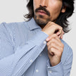 Classic Shirt Marine Herringbone Slim