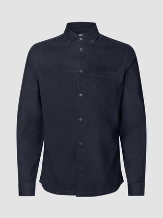 Corduroy Shirt i Deep Grey, halvfigur forfra.