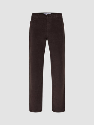 Corduroy Relaxed i Deep Espresso, helfigur af bukser uden model.
