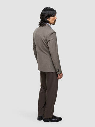 Double Breasted Essential Blazer Almond