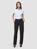 Women Ease Pants Straight Mocha Melange