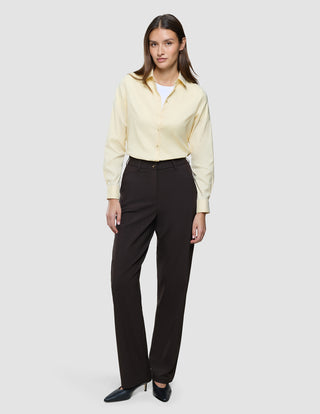 Women Ease Pants Straight Mocha Melange