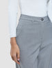 Women Ease Pants Straight Steel Melange