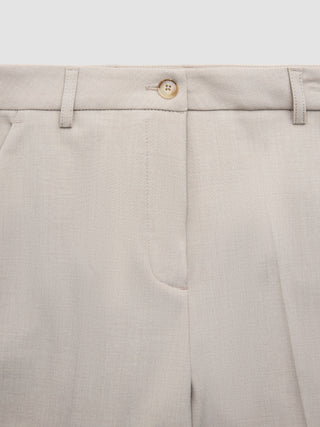 Women Ease Pants Wide Vanilla Melange