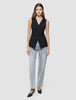 Women Ease Long Vest Black