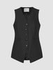 Women Ease Long Vest Black