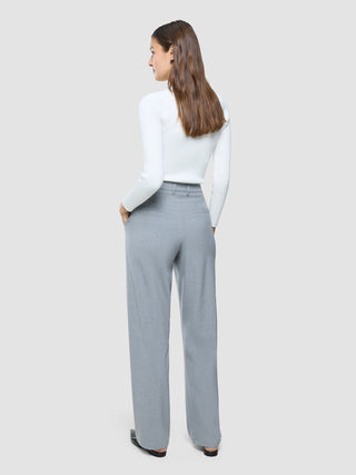 Women Fine Knit Rib Long Sleeve Off White