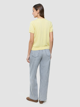 Women Fine Knit T-Shirt Sunlight Yellow