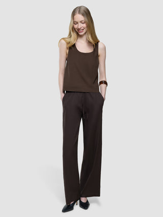 linen set espresso top relaxed pants