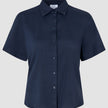 Women Linen Shirt Short Sleeved Night Sky