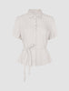 Women's Linen Shirt Short Sleeved Sandy Beige