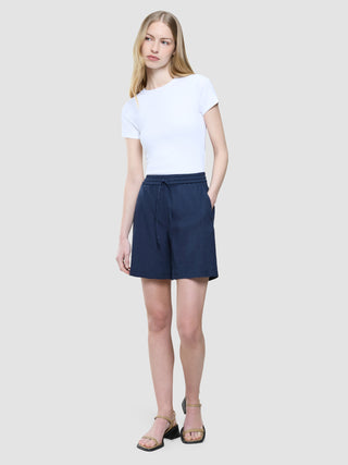 Women Linen Shorts Relaxed Night Sky