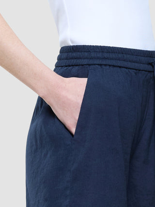 Women Linen Shorts Relaxed Night Sky