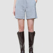 Women Linen Shorts Relaxed Stone Grey