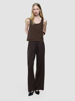 Women Linen Top Espresso