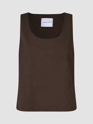 linen set espresso top relaxed pants