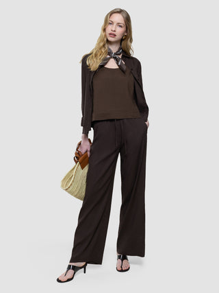 Women Linen Top Espresso