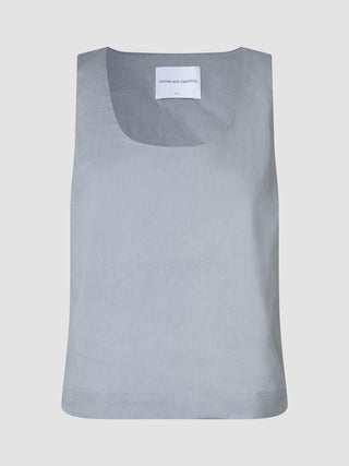 linen set stone grey top relaxed shorts