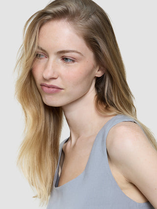 Women Linen Top Stone Grey