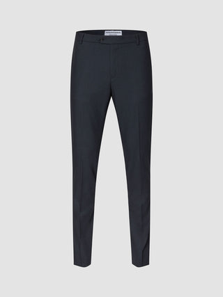 Motion Suit-bukser, slim fit, midnatsblå: mørkeblå bukser i slim fit med 360°-stretch og et midterpres.