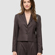 Women Raina Short Blazer Chestnut Pinstripe